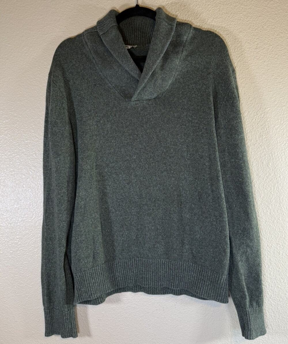 Gap Men’s Large Green Shawl Collar Pullover Sweater